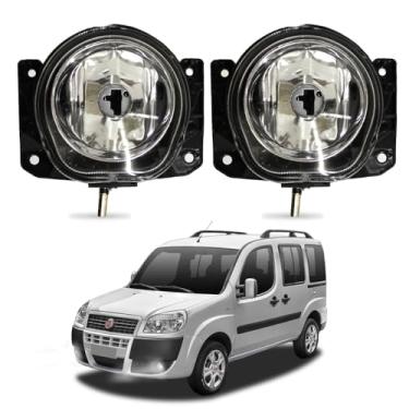 Imagem de Par Farol de Milha para Doblo 2010 a 2021 Doblo Adventure 2010 a 2020 Farolete Auxiliar Neblina