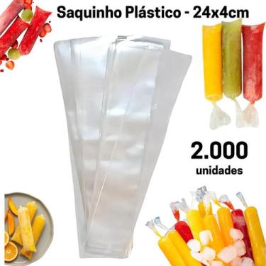 Imagem de Saquinho Para Geladinho Gourmet Com 2.000 unidades Gelinho 4x24cm - SE