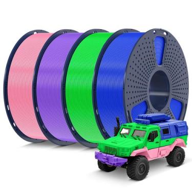 Imagem de Filamento de impressora 3D SUNLU PLA 1,75 mm 4 kg, multicolorido, paco