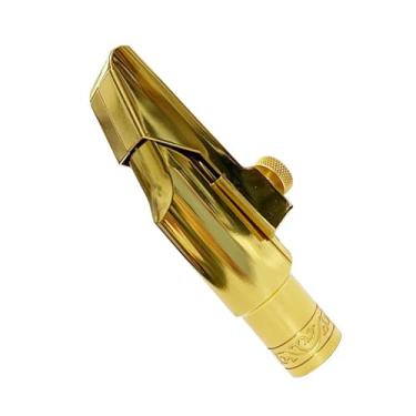 Imagem de Dynwave Boquilha de saxofone alto de latão com abraçadeira reutilizável, prática e portátil, presente para família, profissionais amantes do saxofone, 8c