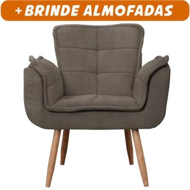 Imagem de Poltrona Opala Para Sala Cadeira Elegante Com Apoio de Braço em Veludo