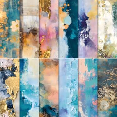Imagem de Bloco de papel para scrapbook, 15 x 15 cm, cartolina de impressão em um lado, 24 folhas de designer floral, pacote de papel com estampa premium para álbum de recortes, cartões, álbum de arte