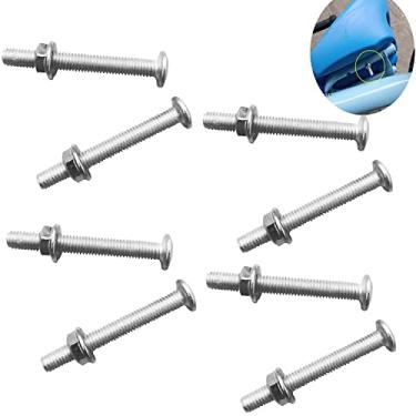 Imagem de YehVeh Kit Com 8 Parafusos De Montagem Assento Para Triciclo Infantil, 1/4-20 X 2'' Comprimento, Rosca Totalmente Mecânica (Parafusos + Arruelas, Porcas Travamento) Encosto Triciclo, Selim, Equilíbr