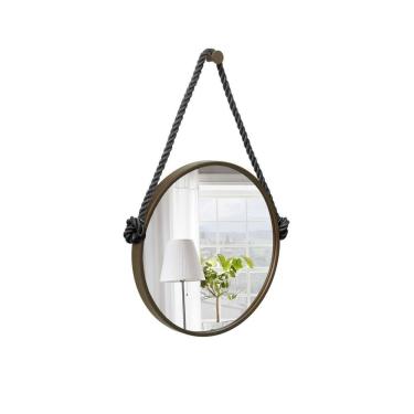 Imagem de Espelho Decorativo Adnet Alça Corda Naval 60 Cm Redondo