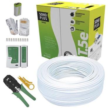 Imagem de Kit Cabo Rede 100m Cat5e Furukawa Alicate Testador 9v 20rj45