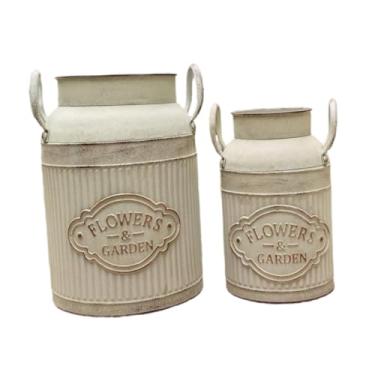 Imagem de Ｂｅｓｇａ 2 peças de jarra rústica para flores artificiais, boho, design retrô, jarra, vaso decorativo para mesa de campo, decoração de centro de mesa