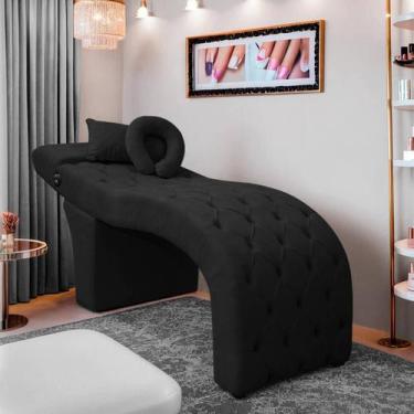 Imagem de Maca Lash Designer Cilios Luxo Estofada com Massagem Bouclê - SOFA STO