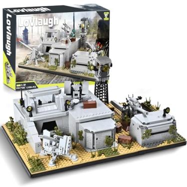Imagem de lovlaugh WW2 Desert Fortress Building Set, Military Base 1350pcs – Includes Cannons, Anti-Aircraft Gun, Watchtower & More