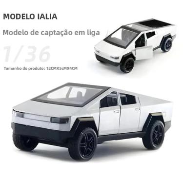 Imagem de 1:36 Tesla Cybertruck Diecast Alloy Off-Road Pickup SUV Brinquedo Veíc