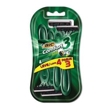 Imagem de Aparelho de Barbear Bic Confort 3 Pele sensível Leve 4 Pague 3