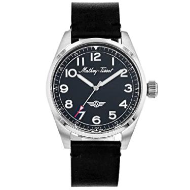 Imagem de Mathey-Tissot Relógio masculino Heritage MTWG5001102 de quartzo suíço, Preto, 21MM, Relógio de três ponteiros Mathey Tissot Heritage Collection
