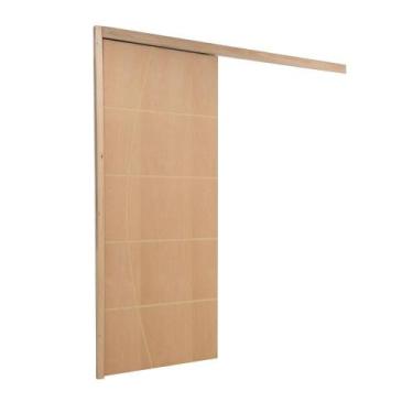 Imagem de Porta De Correr P- Verniz Frisada F01 210x60 - Vanin