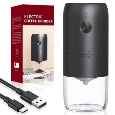 Imagem de Moedor de Café Elétrico, Moedor de Cafe Portátil, Moedor Automático de Grãos de Café com Várias Configurações de Moagem Para Cafeteira Francesa de Café Expresso, Carregamento USB tipo C (Preto)