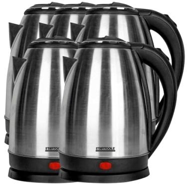 Imagem de Kit 5 Chaleira Jarra Elétrica 2 Litros Inox 127V 1000W com Desligamento Automático - Ideal para Café Chá Água