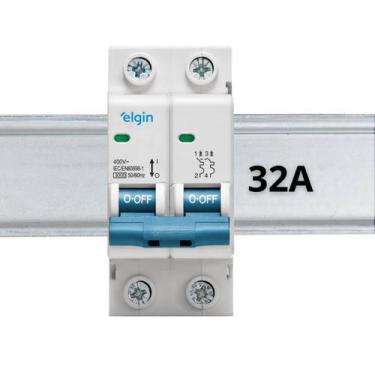 Imagem de Disjuntor Bipolar Din Curva C 2 polos 20A 32A 40A - Elgin, 32A