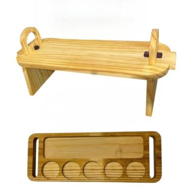 Imagem de Tabua De Frios Petisqueira Madeira Pinus Servir Porções Petiscos Pão Luxo Ceia Natal Decoração(50x24cm+Petisqueira50x19cm)