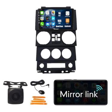 Imagem de Leitor multimídia estéreo Android 10 Autoradio para navegação veicular, rádio GPS, tela sensível ao toque 2.5D para Jeep Wrangler 2008-2010, 4 portas