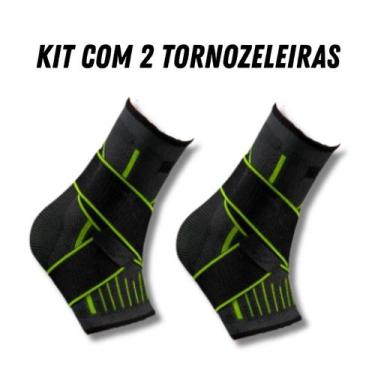 Imagem de Kit Tornozeleira Elástica Compressão Esportiva Estabilizadora - MBfit
