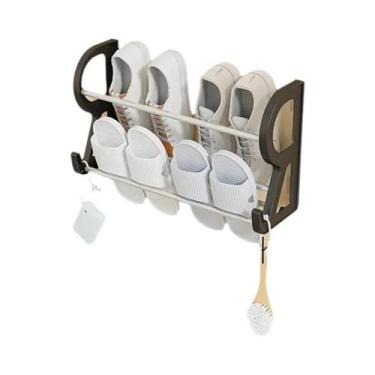 Imagem de Prateleira De Sapatos De Parede Para Banheiro, Porta-chinelos Multifun