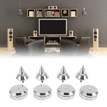 Imagem de Diyeeni 4 Define Os Alto -falantes Protetores de Piso, Os Pés de Isolamento do Alto -falante à Prova de Choque, Redutor de Ressonância de Alto -falantes Com Tapete Não Deslizante para