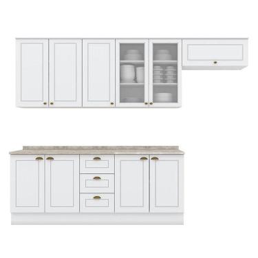Imagem de Cozinha Modulada Nova York 6 Peças Branco Com Tampo Calcare – Henn
