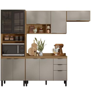 Imagem de Armário de Cozinha Modulada Rubi Compacta 4 Peças-AMENDOLA-NUDE PRIME TX-EdeCasaMóveis