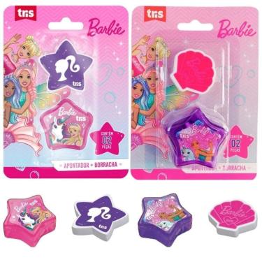 Imagem de Kit Escolar Apontador Com Depósito + Borracha Barbie - Tris