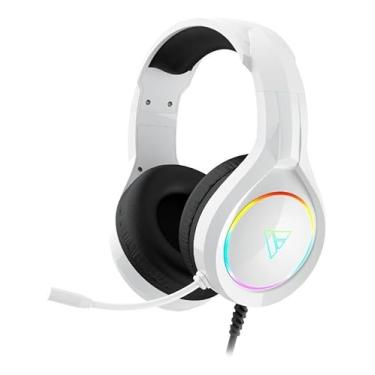 Imagem de Headset Gamer Force One Titan Branco USB com LED RGB, Som Surround 50mm, Microfone Flexível, Confortável, PC e Notebook