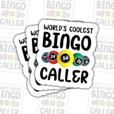 Imagem de Adesivo de 3 peças World's Coolest Bingo Caller – Decalque de vinil engraçado para amantes de bingo à prova d'água para laptop, garrafa de água, caderno, copo, presente de janela de carro para