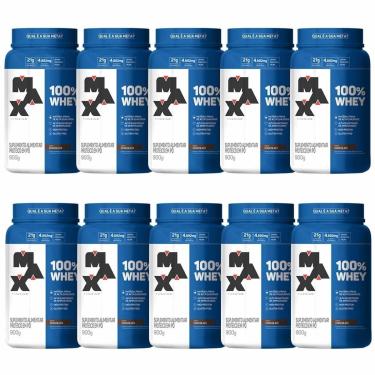 Imagem de Kit 10X 100% Whey - 900g Chocolate - Max Titanium-Unissex