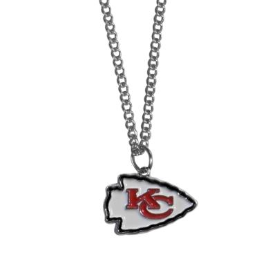 Imagem de Colar de corrente NFL Siskiyou Sports Fan Shop Kansas City Chiefs com pingente pequeno 56 cm cor do time
