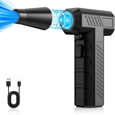 Imagem de Soprador de Poeira Portátil Sem Fio 200W - Ventilador Turbo 130.000 RPM, Leve e Poderoso para Limpeza Doméstica/Escritório, Motor Sem Escova, Recarga Tipo-C