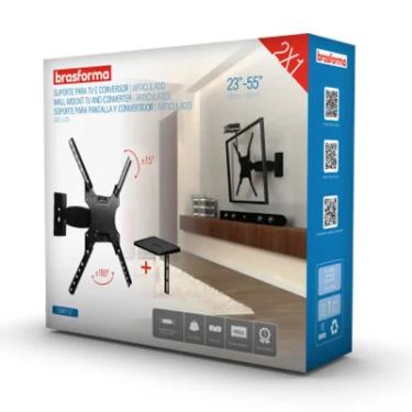 Imagem de Suporte Brasforma Articulado LED/LCD, Tv 23-55" + Suporte Decodificador - Sbrp137