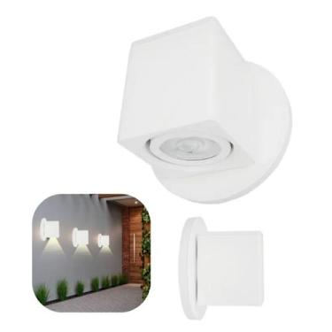 Imagem de Arandela Quadrada Dicroica Mr16 7x7 Canopla 12cm Para Muro Parede Corr