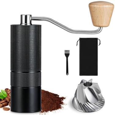 Imagem de Moedor de café manual, moedor de café manual de aço inoxidável para uso doméstico, acampamento, viagem, configuração interna ajustável, capacidade de 20 g (preto)