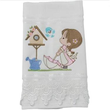 Imagem de Toalha De Lavabo Bordada Personalizada- Diversos - Dohler, 3 Bonequinh