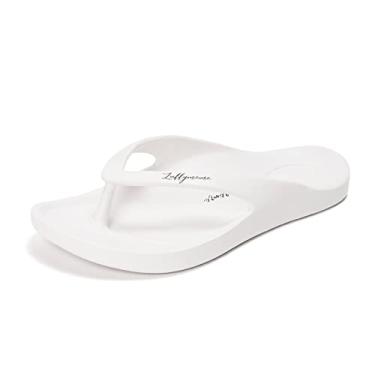 Imagem de Luffymomo Chinelo feminino masculino sem cadarço esportivo verão praia tanga, Feminino-branco, 6