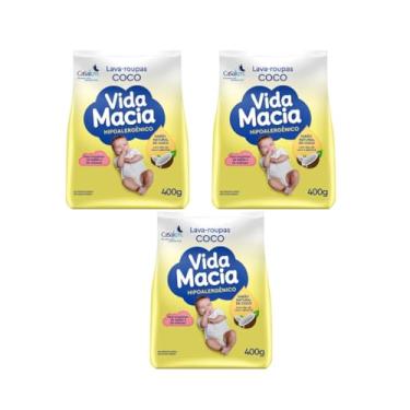 Imagem de Sabão em Pó de Coco Hipoalergênico para Roupas de Bebê, 400g