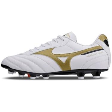 Imagem de Chuteira de Campo Masculina Mizuno Morelia Classic MD, Branco, 42