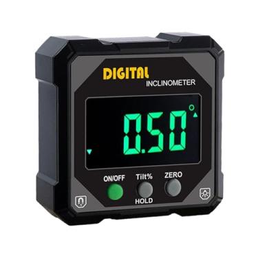 Imagem de Baoblaze Inclinômetro Digital Medidor de Ângulo de Nível Portátil com Base Localizador de Ângulo de Nível Eletrônico para Projetos de Soldagem, Amarelo