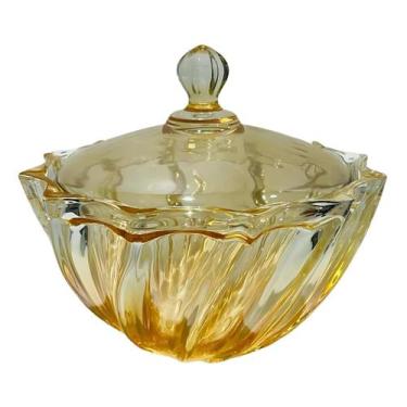 Imagem de Bomboniere De Vidro Paris Gold 1,17 Litros Potiche Âmbar 1170 ml Balei