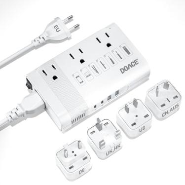 Imagem de DOACE Conversor De Voltagem 220 V Para 110 Eua Europa: 350 W Viagens Pela Europa - Adaptador Energia Internacional Com Transformador Abaixador Branco