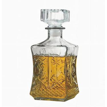 Imagem de Decantador de uísque - Decantador de licor de 680 g com tampa de vidro hermética sem chumbo, cristal, álcool, Brandy, Vodka Bourbon para presente, casa, bar, decoração de festa