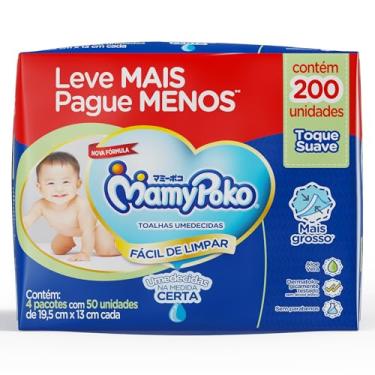 Imagem de MamyPoko Lenços Umedecidos Toque Suave 200 Unidades