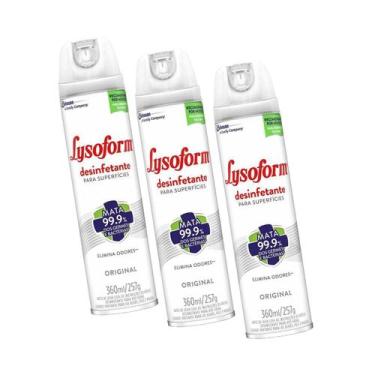 Imagem de Lysoform Original Desinfetante Bactericida 360ml Kit 3 - JCJHONSON, Es