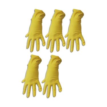 Imagem de Luva De Látex Confort Látex Amarela Danny G Kit 5