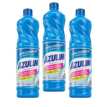 Imagem de Limpador Azulim Azulejos Cerâmicas Rejuntes Lavanda 1L Kit 3, Limpador