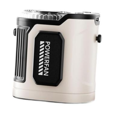 Imagem de Fenteer Ventilador de cinto recarregável com velocidades ajustáveis, mini ventiladores de pescoço pendurados, ventilador pessoal para viagens, pesca, Branco