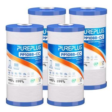 Imagem de Cartucho de filtro de água PUREPLUS 5 mícrons 10x4,5", pacote com 4