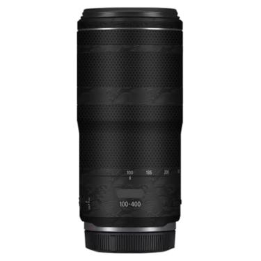 Imagem de 100-400 5.6-8 Adesivo de lente de câmera antiarranhões para Canon RF100-400mm F5.6-8 é USM Coat Wrap película protetora cobertura corporal (preto onda)